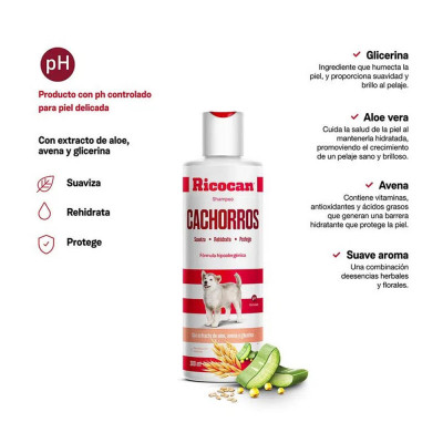 RICOCAN SHAMPOO HIPOALERGENICO PARA CACHORROS FRASCO 380ML RICOCAN - 2