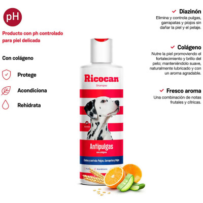 RICOCAN SHAMPOO ANTIPULGAS ADULTO FRASCO 380ML RICOCAN - 2