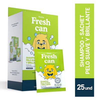 FRESH CAN SHAMPOO PELO SUAVE Y BRILLANTE ADULTO DISP 30ML X 25UN FRESH CAN - 1