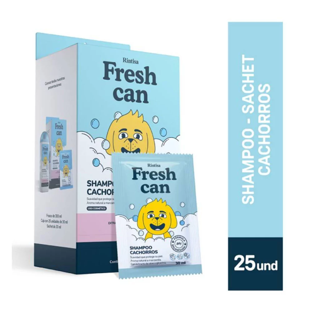 FRESH CAN SHAMPOO PARA CACHORROS DISP 30ML X 25UN FRESH CAN - 1