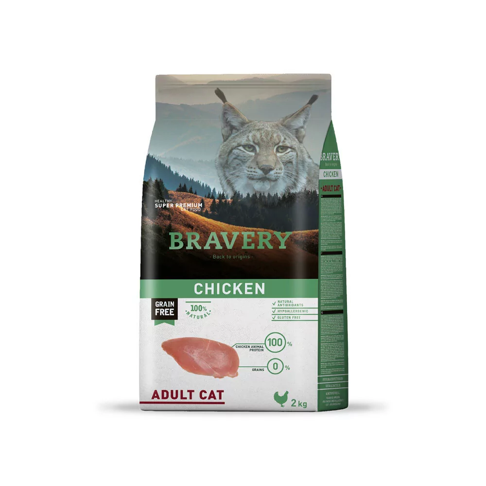 Alimento para Gatos Adultos Bravery Pollo 2 Kg Bravery - 1