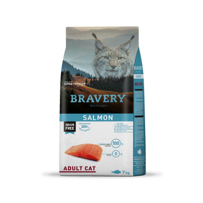 Alimento para Gatos Adultos Bravery Salmón 7 Kg Bravery - 1
