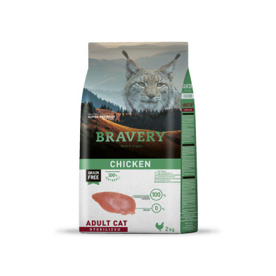 Alimento para Gatos Adultos Esterilizado Bravery Pollo 2 Kg Bravery - 1
