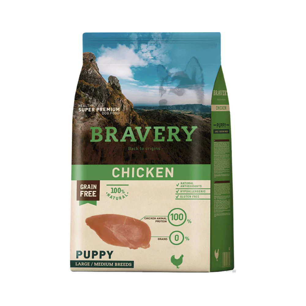 Alimento para Perros Raza Grande Puppy Bravery Pollo 4Kg Bravery - 1