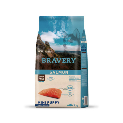 Alimento para Perros Raza Pequeña Puppy Bravery Salmón 7Kg Bravery - 1