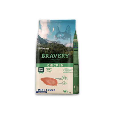 Alimento para Perros Raza Pequeña Adulto Bravery Pollo 7Kg Bravery - 1