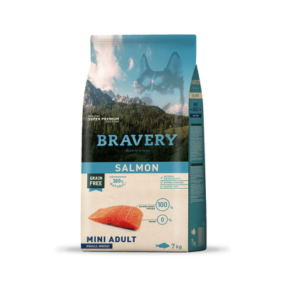 Alimento para Perros Raza Pequeña Adulto Bravery Salmón 7Kg Bravery - 1