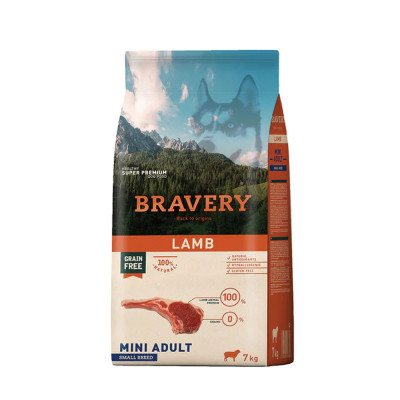 Alimento para Perros Raza Pequeña Adulto Bravery Cordero 7Kg Bravery - 1