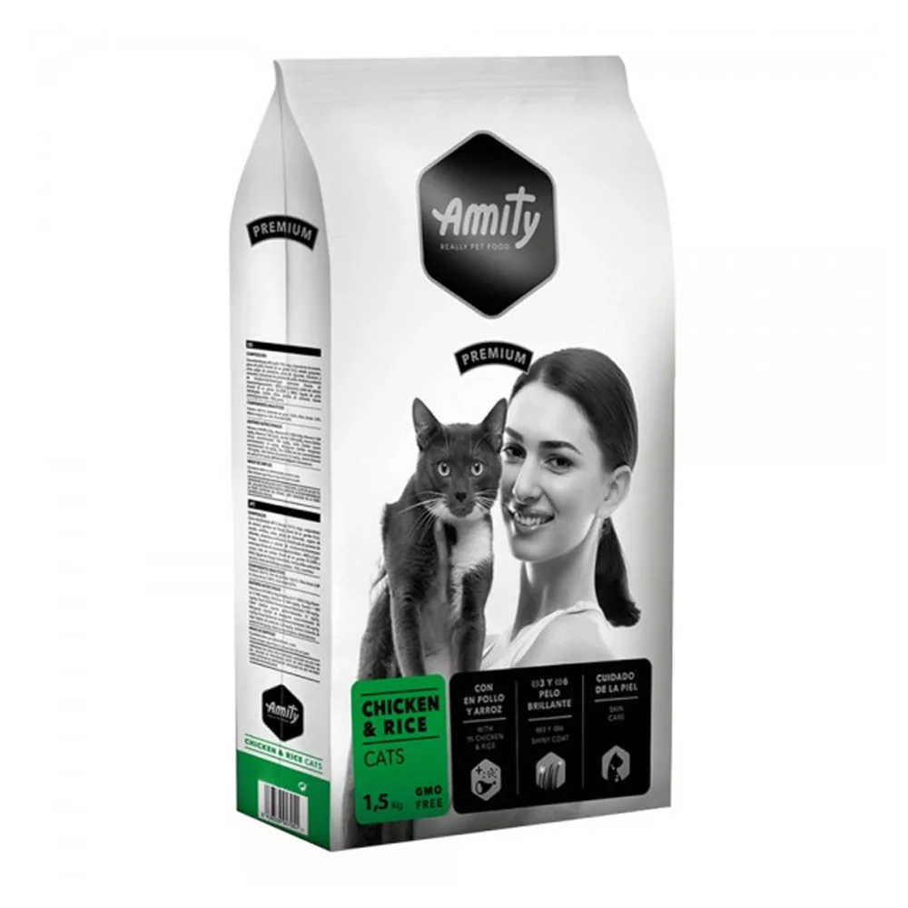 Amity Premium Pollo y Arroz para Gatos 1.5Kg Amity - 1