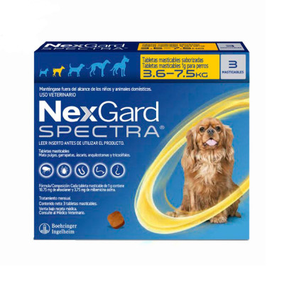 Nexgard Spectra S x 3 Tab 18.75 Mg de 3.6 a 7.5 kg NEXGARD - 1