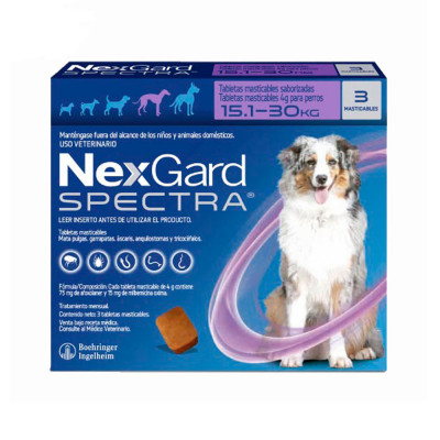 Nexgard Spectra L x 3 Tab 75.875 Mg de 15.1 a 30 kg NEXGARD - 1