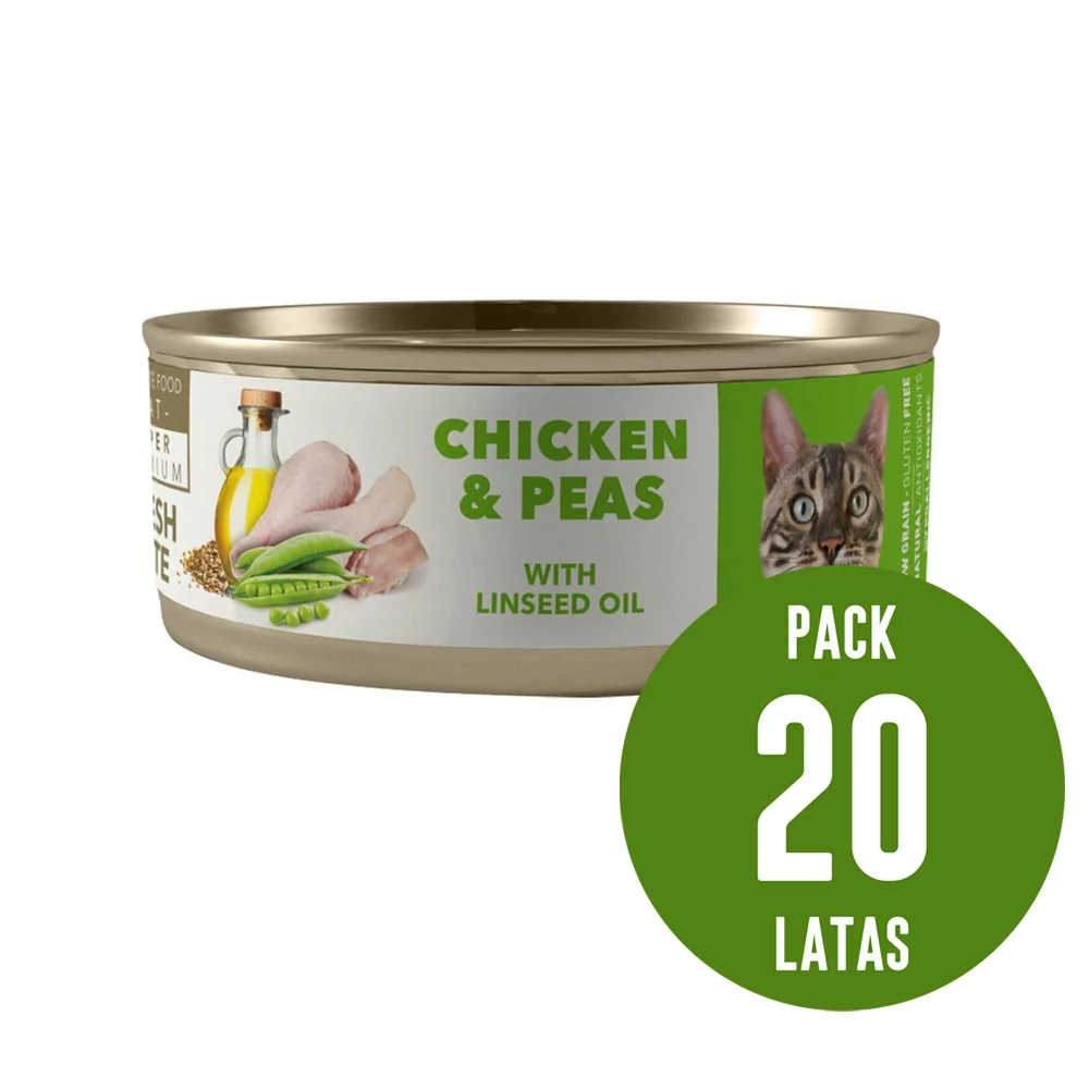 Amity Pollo y Guisantes para Gatos Adultos Lata 80gr x20 und Amity - 1