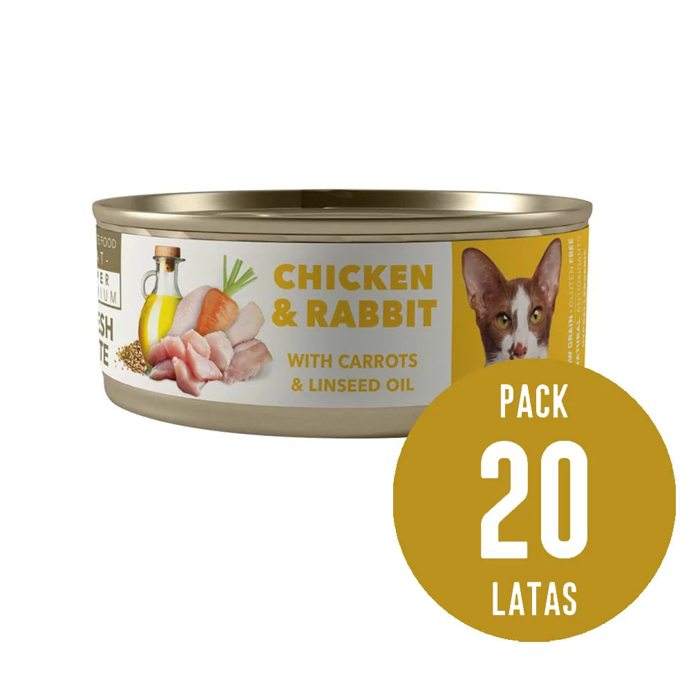 Amity Pollo y Conejo para Gatos Adultos Lata 80gr x20 und Amity - 1