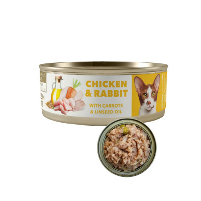 Amity Pollo y Conejo para Gatos Adultos Lata 80gr x20 und Amity - 2