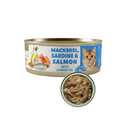 Amity Caballa Sardina y Salmón para Gatos Adultos Lata 80gr x20 und Amity - 2