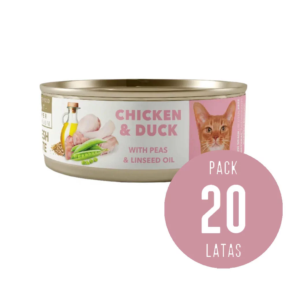 Amity Pollo y Pato para Gatos Adultos Lata 80gr x20 und Amity - 1