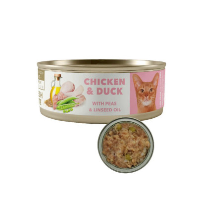 Amity Pollo y Pato para Gatos Adultos Lata 80gr x20 und Amity - 2