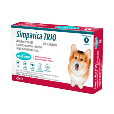 Simparica Trio Antipulgas para perros 10.1 a 20kg x 1 Tab Simparica - 1