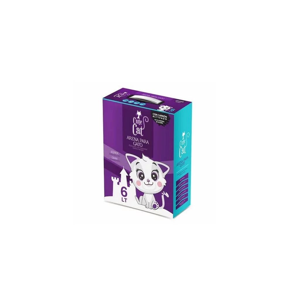 Arena para Gatos con Carbón Activado Cute Cat Arena Premium x 6L (5kg) Cute Cat - 1