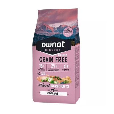 Ownat Prime Libre de Granos Mini Adulto Sabor Cordero 1kg Ownat - 1