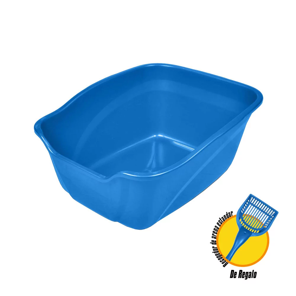 Litera Para Gatos Borde Alto Gigante + Recogedor Arena Estándar Vanness - 1