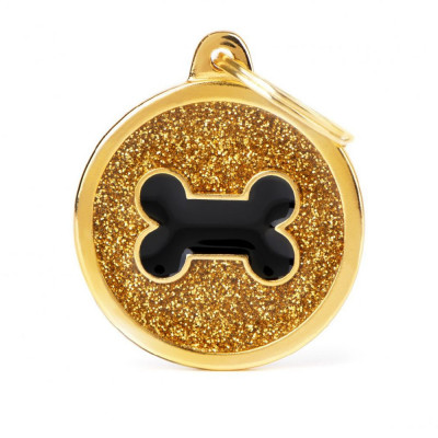 My Family Gold Big Glitter Circle Black Bone My Family - 2