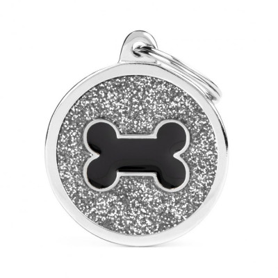 My Family Grey Big Glitter Circle Black Bone My Family - 2