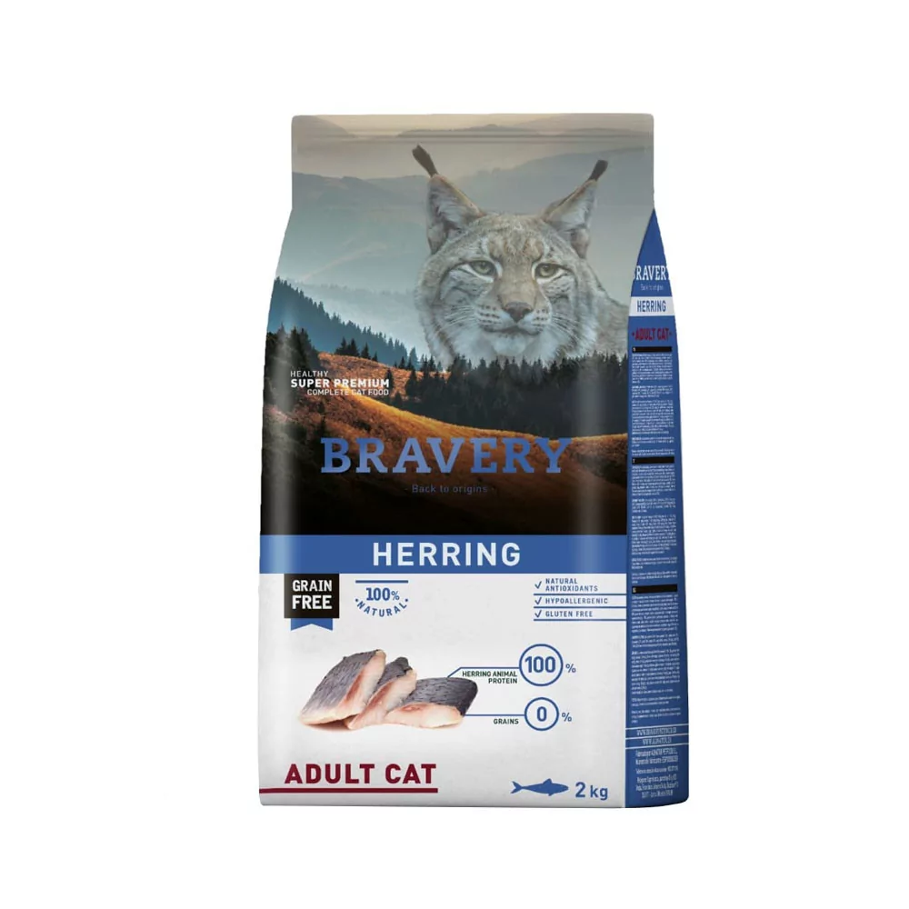 Alimento Bravery Herring Gatos Adultos 2Kg Bravery - 1