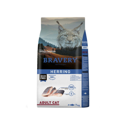 Alimento Bravery Herring Gatos Adultos 7Kg Bravery - 1