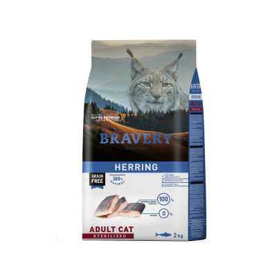 Alimento Bravery Herring Gatos Adultos Esterilizados 2Kg Bravery - 1