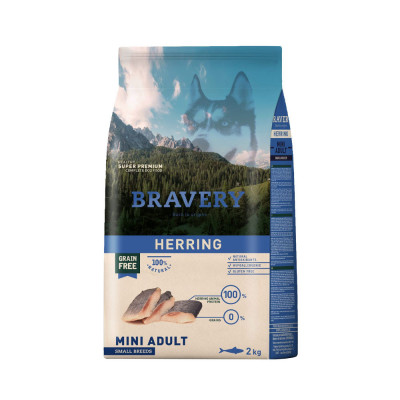 Alimento Bravery Herring Mini Adulto Raza Pequeña 2Kg Bravery - 1