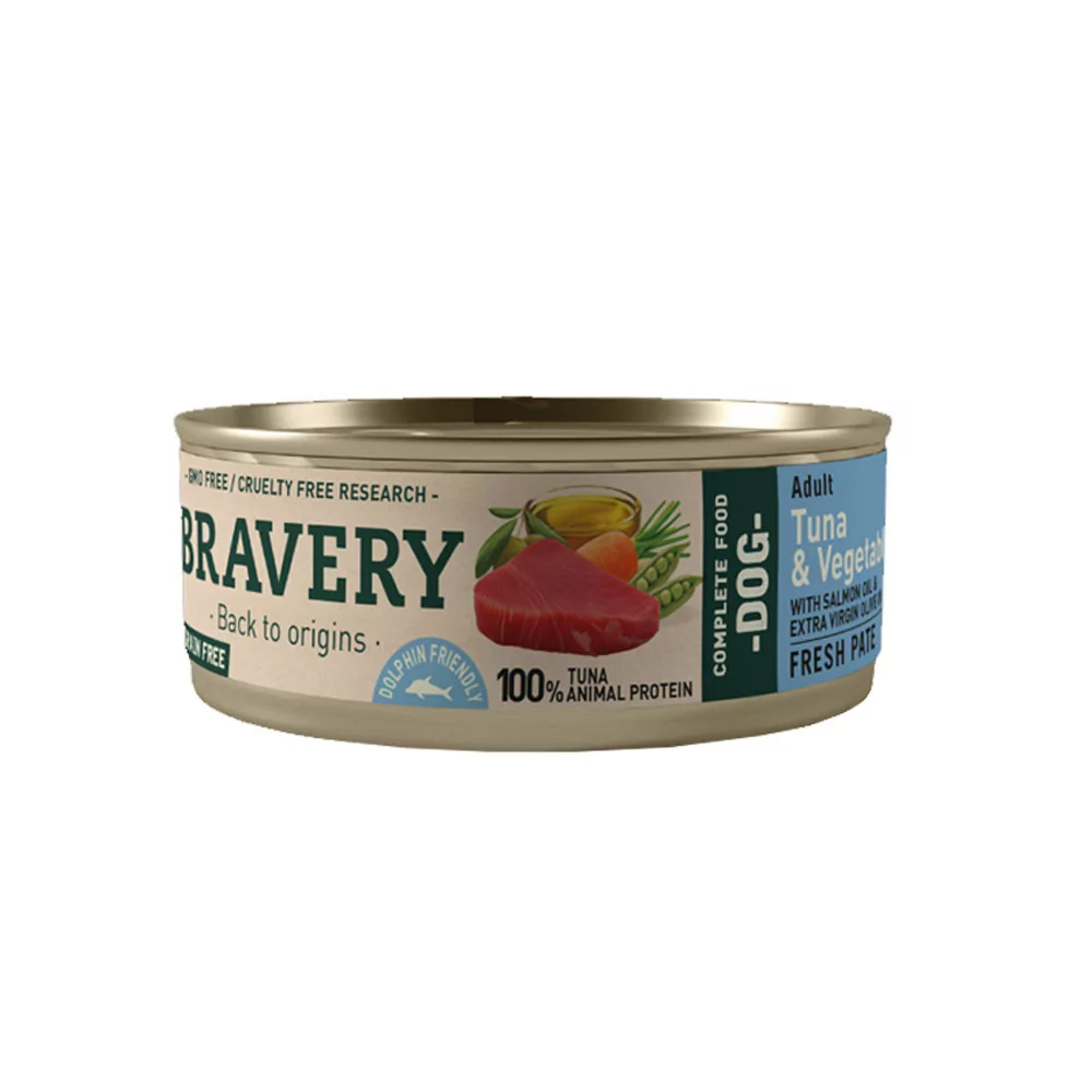 Bravery Atún y Vegetales Perros Adultos Lata 80gr Bravery - 1 Bravery Atún y Vegetales Perros Adultos Lata 80gr Bravery - 1