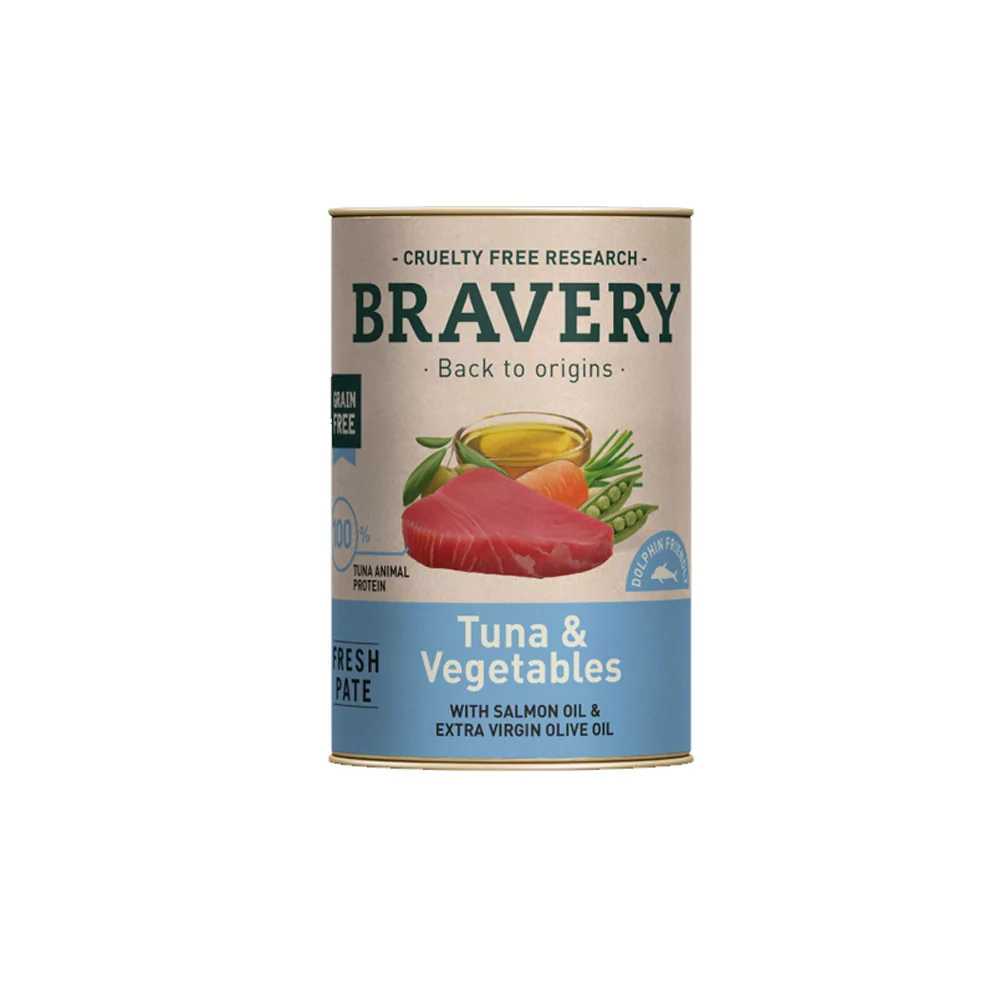 Bravery Atún y Vegetales Perros Adultos Lata 290gr Bravery - 1 Bravery Atún y Vegetales Perros Adultos Lata 290gr Bravery - 1