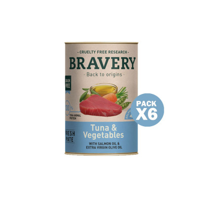 Bravery Atún y Vegetales Perros Adultos Lata 290gr x 6und Bravery - 1