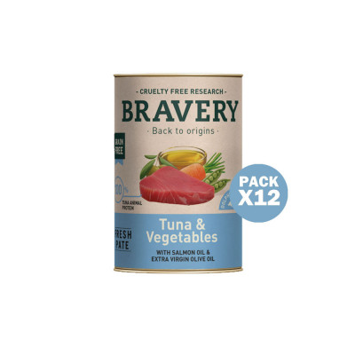 Bravery Atún y Vegetales Perros Adultos Lata 290gr x 12und Bravery - 1