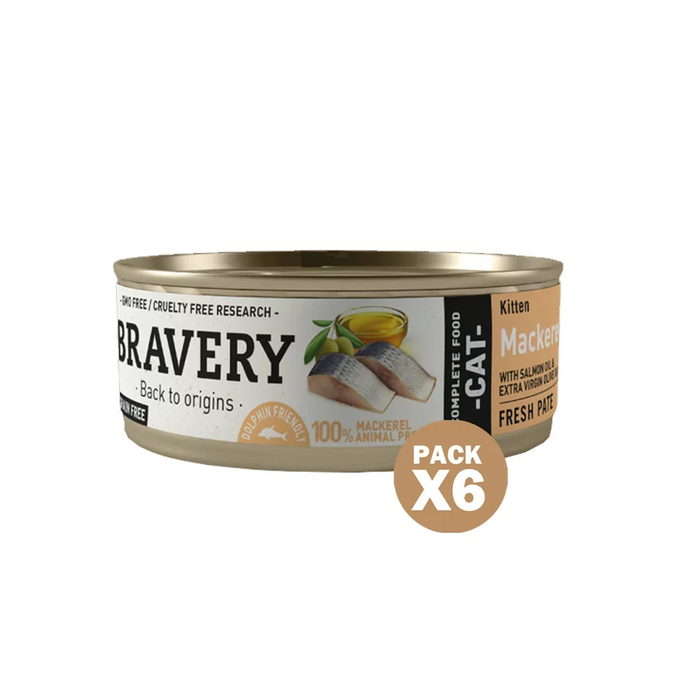 Bravery Caballa para Gatitos Lata 70gr x 6und Bravery - 1