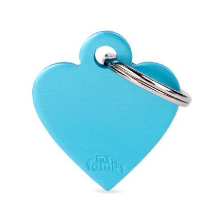 My Family Small Heart Aluminum Light Blue My Family - 2
