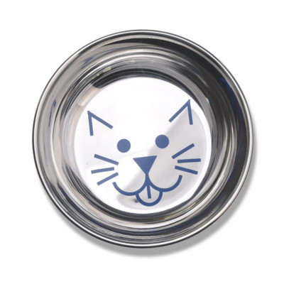 Vanness Plato de acero inoxidable decorado estilo platillo para gatitos Vanness - 3