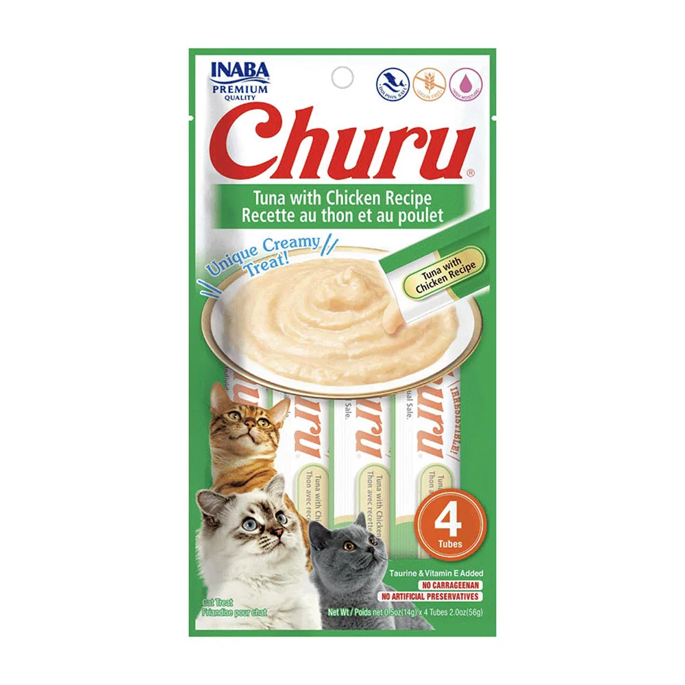 Churu Snack Húmedo de Atún con Pollo para Gatos x4 und Churu - 2 Churu Snack Húmedo de Atún con Pollo para Gatos x4 und Churu - 2