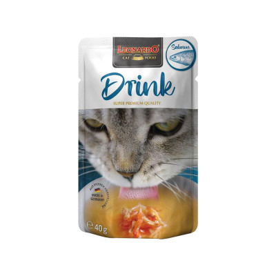 Leonardo Drink para Gatos Adultos Sabor Salmón 40gr x 20und Leonardo - 2