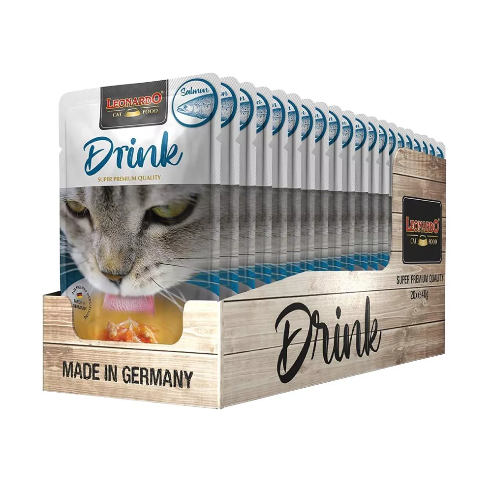 Leonardo Drink para Gatos Adultos Sabor Salmón 40gr x 20und Leonardo - 1