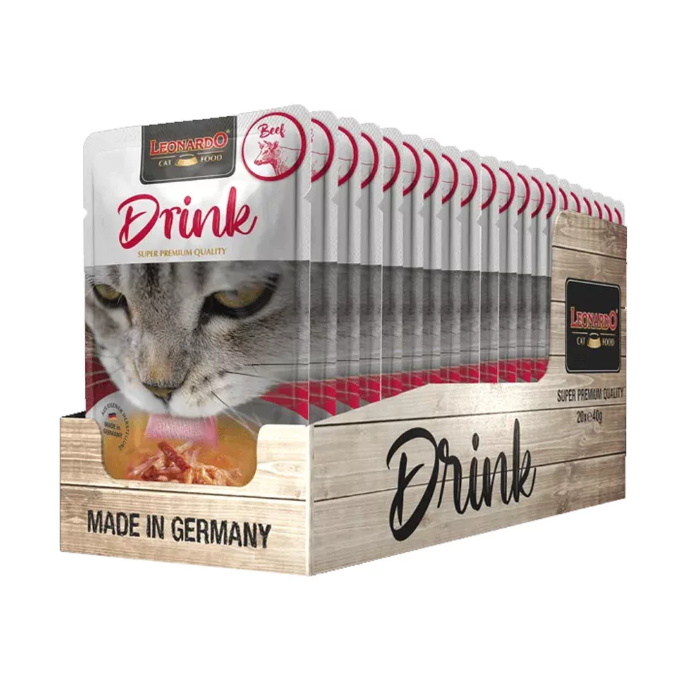 Leonardo Drink para Gatos Adultos Sabor Ternera 40gr x 20und Leonardo - 1