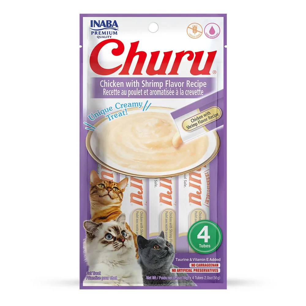 Churu Snack Húmedo de Pollo con Camarones para Gatos x4 und Churu - 1