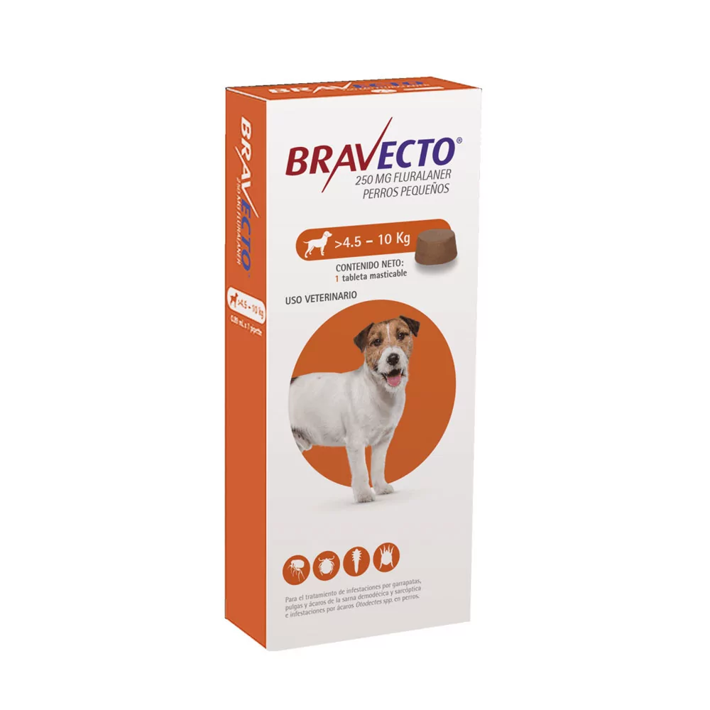 Bravecto Tableta 250 mg Para Perros 4.5kg - 10kg Bravecto - 1