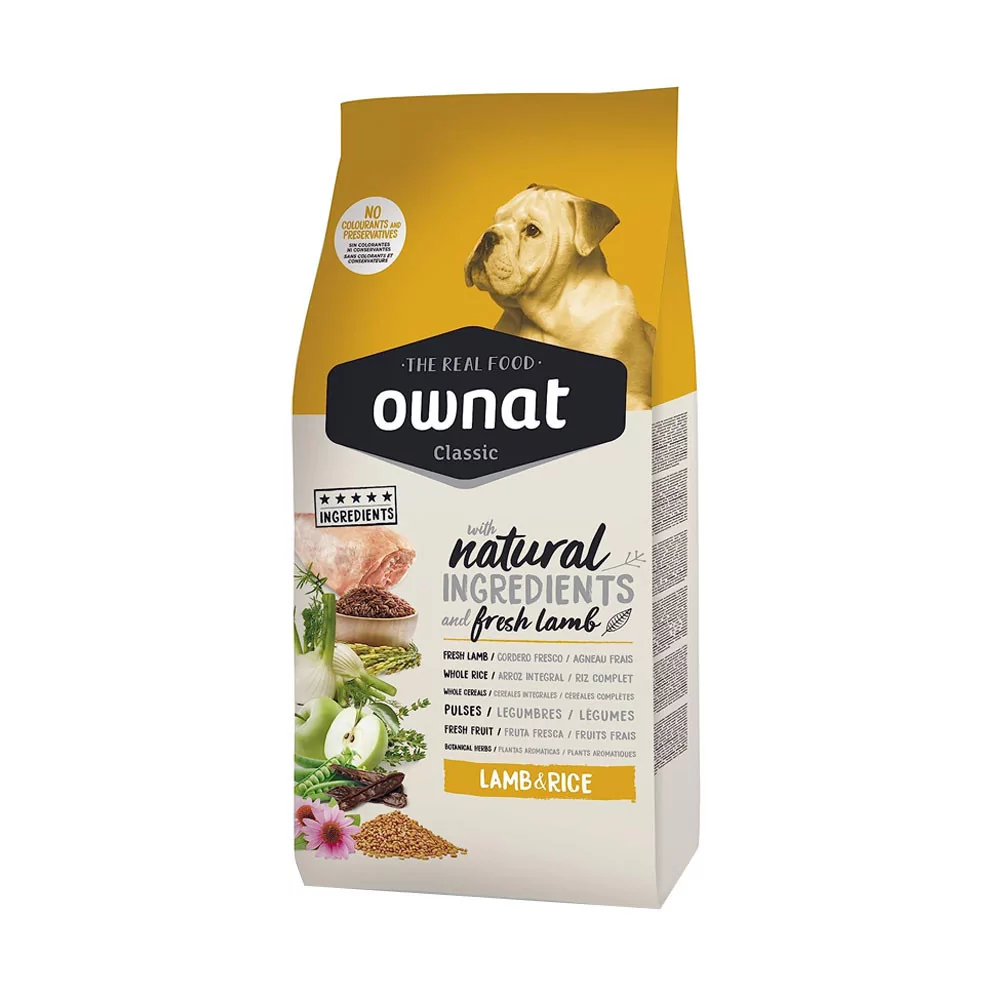 Ownat Classic para perros sabor Cordero y Arroz 15kg Ownat - 1