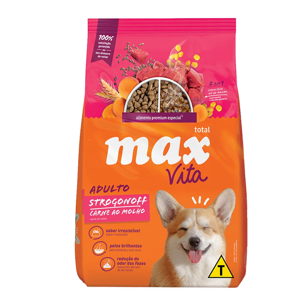 Alimento Max Vita Perro Adulto Strogonoff Carne en Salsa 3Kg