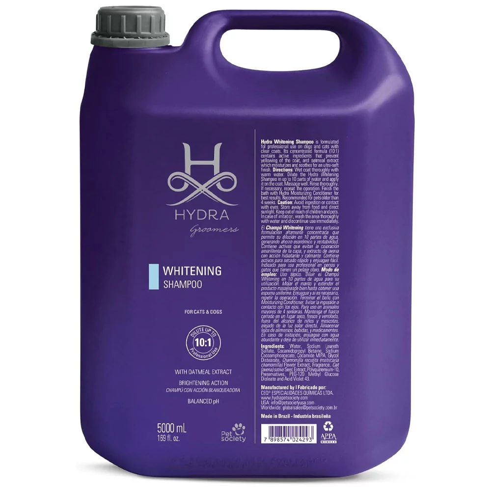 Hydra Whitening Shampoo 5000 ml Champú Blanqueador para Perros y Gatos