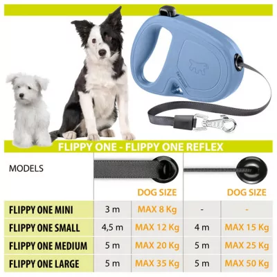 FERPLAST Correa Retráctil Flippy One Talla S Azul