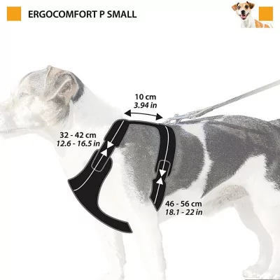 Ferplast Arnés Ergocomfort Gris Ajustable Acolchado Talla S