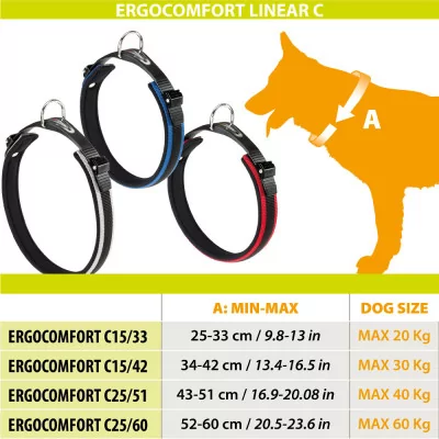 Ferplast Collar Ergocomfort Rojo con Micro Regulación C25/51
